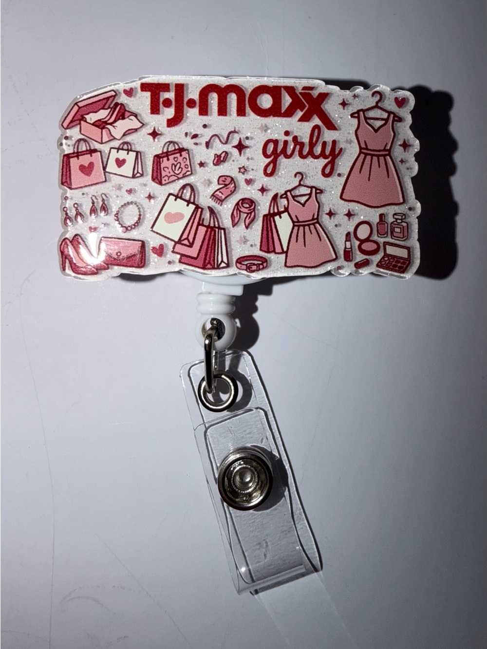 T.J.Maxx Girly Retractable Badge Reel
